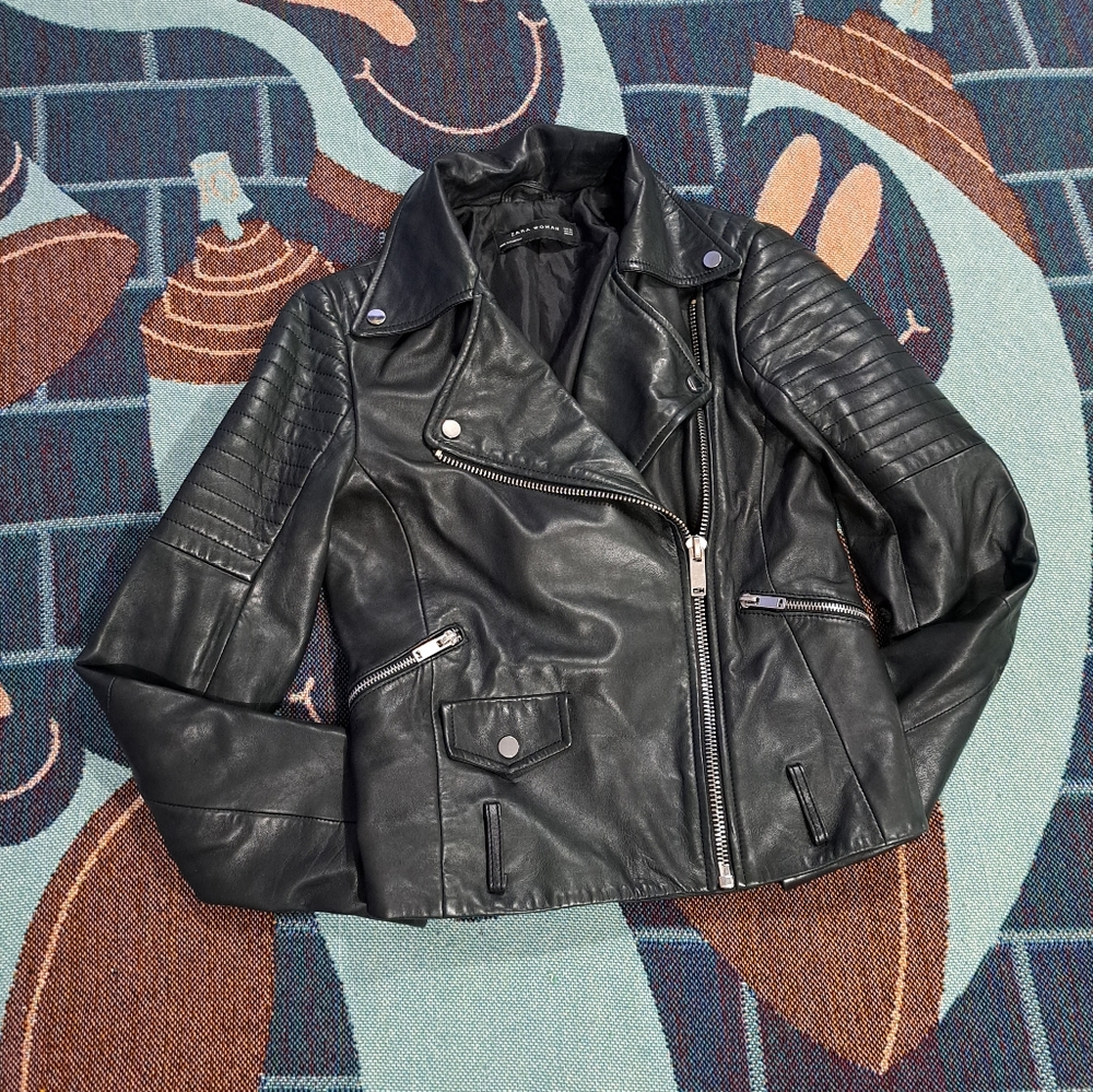 🌈ZARA 100% GENUINE LEATHER JACKET-XS